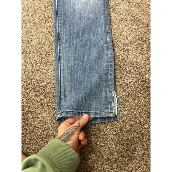 Vintage Sasson Blue Jean 70s 80s Womens Size 12 Distressed Split Hem Medium Wash - Picture 7 of 10